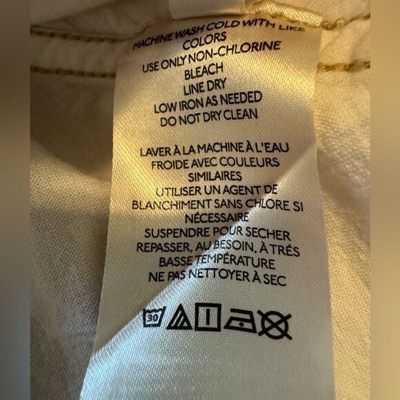 Free People Oversized Shirt Jacket Cream with Tan Exposed Stitching Raw Seams XS - Picture 6 of 9